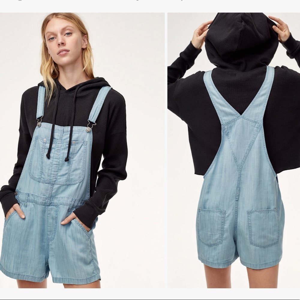 Aritzia Tna Senryu Romper in Medium Light Wash